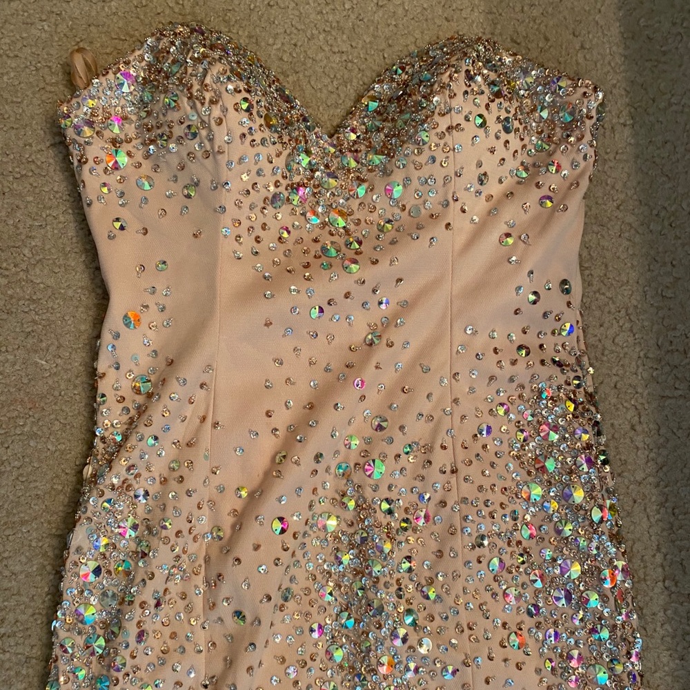 Strapless formal gown